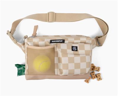 Dog Walk & Train Sling - Tan Checkerboard