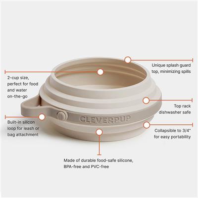 Nomad Collapsible Dog Bowl - Small - Sand