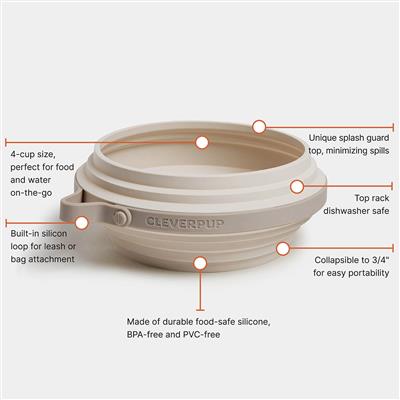 Nomad Collapsible Dog Bowl - Large - Sand