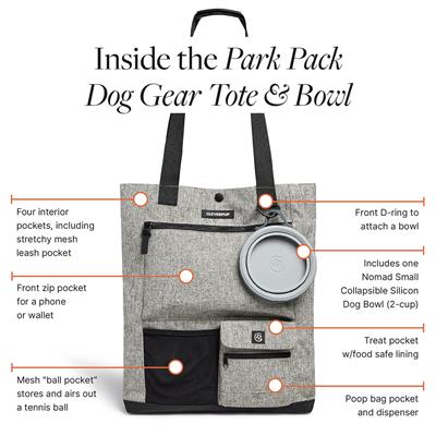 Park Pack Dog Gear Tote - Heather Grey