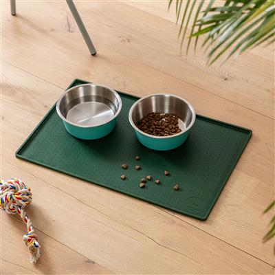 Silicone Mess Free Fern Green Pet Placemat