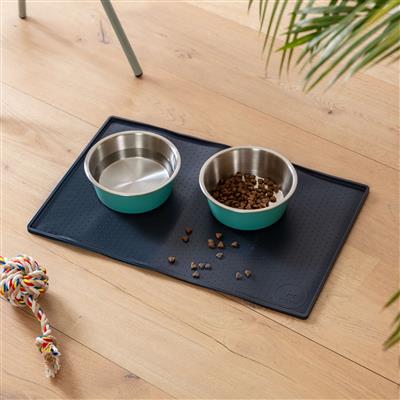 Silicone Mess Free Navy Blue Pet Placemat