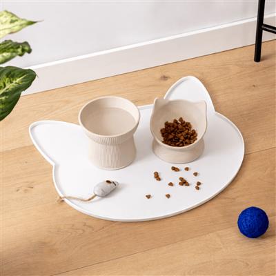 Oscar Silicone Cat Placemat - White
