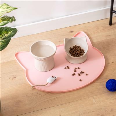 Oscar Silicone Cat Placemat - Blush Pink