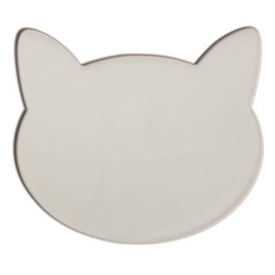 Oscar Silicone Cat Placemat - Light Grey