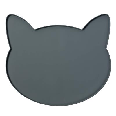 Oscar Silicone Cat Placemat - Dark Grey