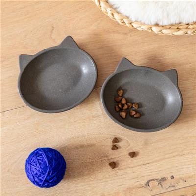 Nico Two Pack Cat Dish - Light Grey
