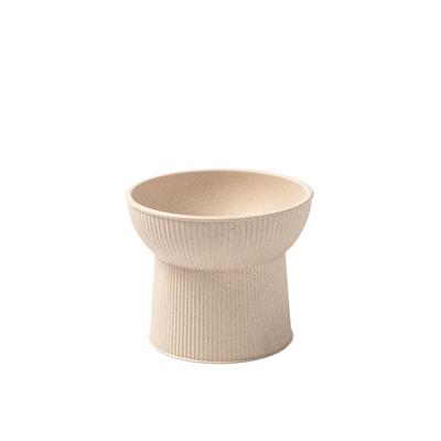 Albie Fluted Bamboo Cat Bowl - Tan