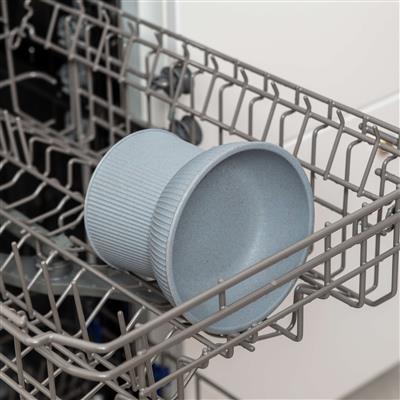 Albie Fluted Bamboo Cat Bowl - Blue