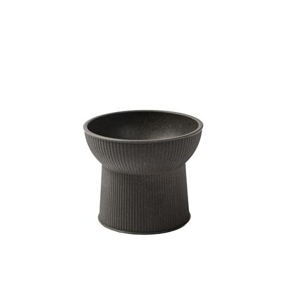 Albie Fluted Bamboo Cat Bowl - Light Grey