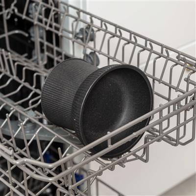 Albie Fluted Bamboo Cat Bowl - Dark Grey