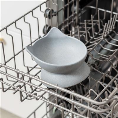 Archie Tilt Bamboo Cat Bowl - Blue