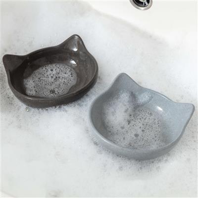 Archie Tilt Bamboo Cat Bowl - Blue