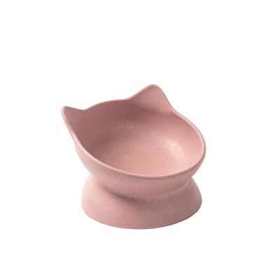 Archie Tilt Bamboo Cat Bowl - Pink
