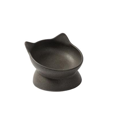 Archie Tilt Bamboo Cat Bowl - Light Grey