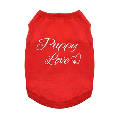 Puppy Love Dog Shirt - Flame Scarlet Red