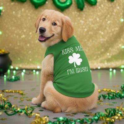 Kiss Me I'm Irish Dog Shirt - Emerald Green