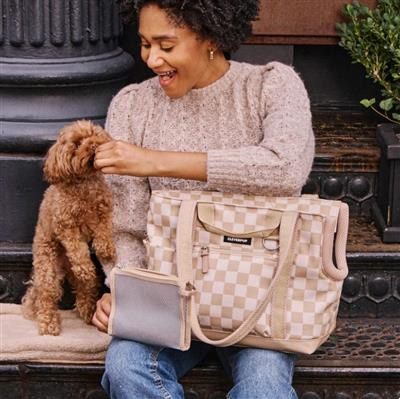 Transit Dog Carrier Tote - Small - Tan Checkerboard