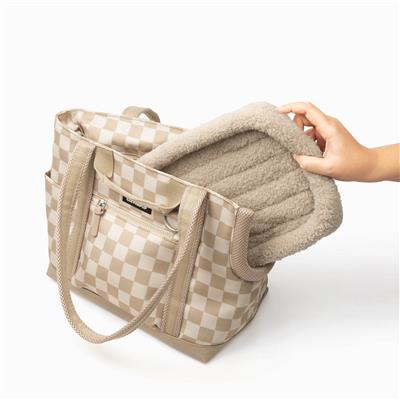 Transit Dog Carrier Tote - Small - Tan Checkerboard