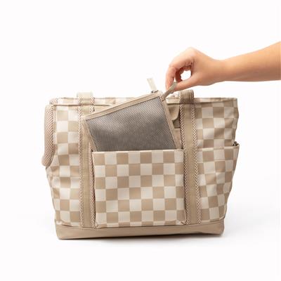 Transit Dog Carrier Tote - Small - Tan Checkerboard