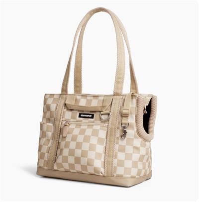 Transit Dog Carrier Tote - Medium - Tan Checkerboard