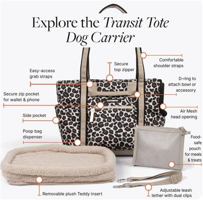 Transit Dog Carrier Tote - Medium - Leopard