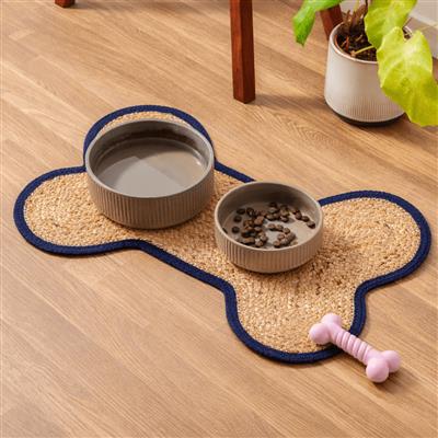 Loxley Pet Placemat - Navy Blue Edge