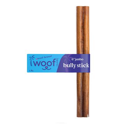 6” Jumbo Bully Stick (Beef Pizzle) — Bulk/Case Pack Wholesale — Extra Thick Long-Lasting Dog Chew