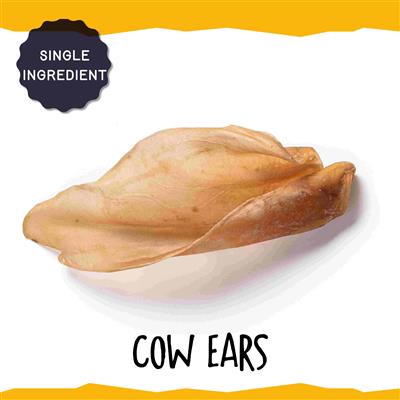 Natural Cow Ears Dog Chews — Bag of 15 (15 Count) — Bulk Wholesale for Pet Stores — Single-Ingredient Treat