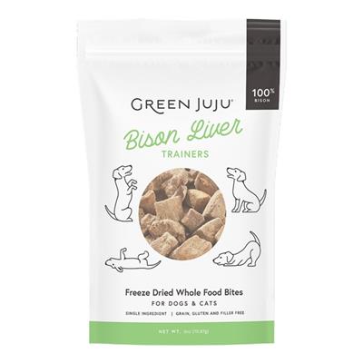 Green Juju Dog & Cat Freeze-Dried Grain Free Bison Trainers 3oz.