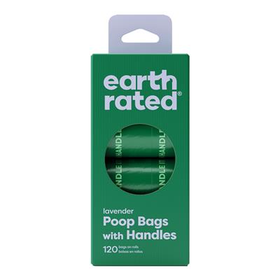 Earth Rated Dog Lavender Poop Bags With Handles Refill Rolls - 120 Count