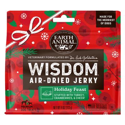 Earth Animal Dog Wisdom Air - Dried Jerky Holiday Feast Recipe 4oz.