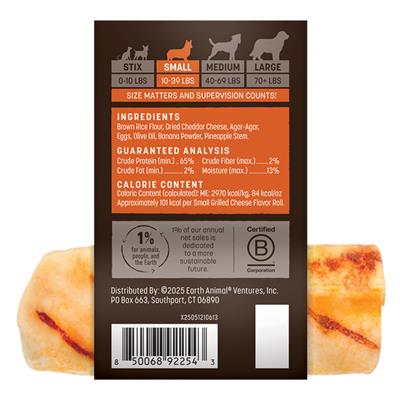 Earth Animal Dog No - Hide From The Grill Grilled Cheese Rolls Small - 20 Count
