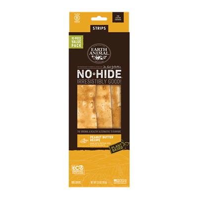 Earth Animal Dog No - Hide Original Collection Peanut Butter Strips Value Pack - 10 Pack