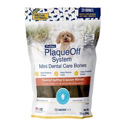 Proden Dog Plaqueoff Dental Care Bones - Mini Peanut Butter & Bacon 12oz.