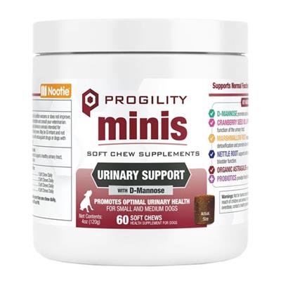 Nootie Dog Progility Urinary Support With D-Mannose Mini Soft Chews - 60 Count