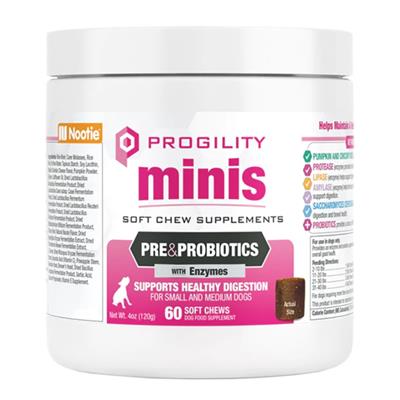 Nootie Dog Progility Digestive Support With Enzymes Mini Soft Chews - 60 Count