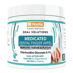 Nootie Dog Medicated Dental Finger Wipes - 80 Count