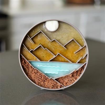 Messy Mutts Dog Silicone Interactive Lick Bowl Mountain Pattern Warm Grey