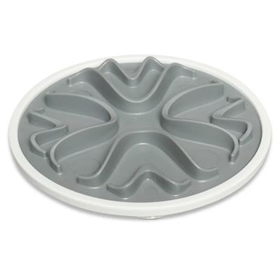 Messy Mutts Cat Interactive Feeder Gray 6 Inches