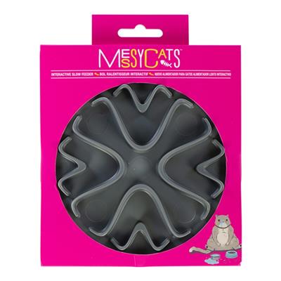 Messy Mutts Cat Interactive Feeder Gray 6 Inches