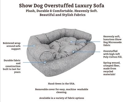 Overstuffed Luxury Dog Sofa - Show Dog Collection