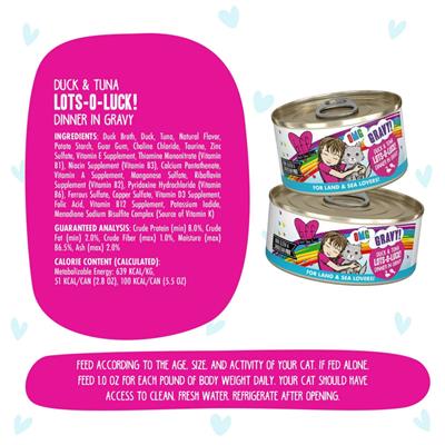 BFF Cat Omg Gravy Lots Luck Duck & Tuna 5.5oz. - (Case of 8)