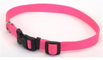 Coastal Adjustable Nylon Dog Collar with Plastic Buckle Neon Pink, 1ea/5/8 In X 1014 in