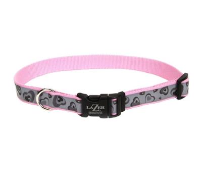 Lazer Brite Reflective Adjustable Dog Collar Pink, 1ea/1 In X 1826 in