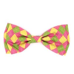 Bright Argyle Bow Tie