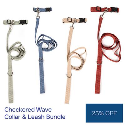Checkered Wave Collar & Leash Bundle (80pcs)