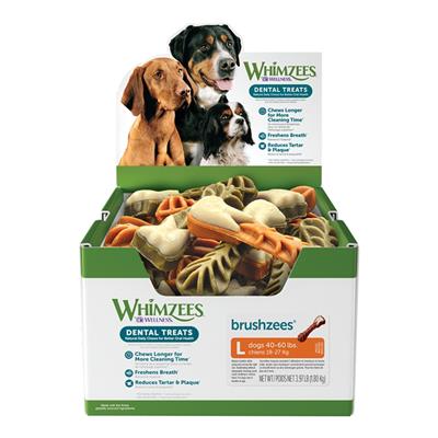Whimzees Brusheez Large 30 Count Bulk Box