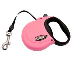 Coastal Retractable Dog Leash Pink, 1ea/12 ft, XS