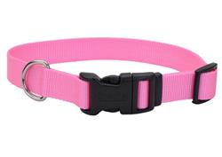 Coastal Adjustable Nylon Dog Collar with Plastic Buckle Bright Pink, 1ea/5/8 In X 1014 in